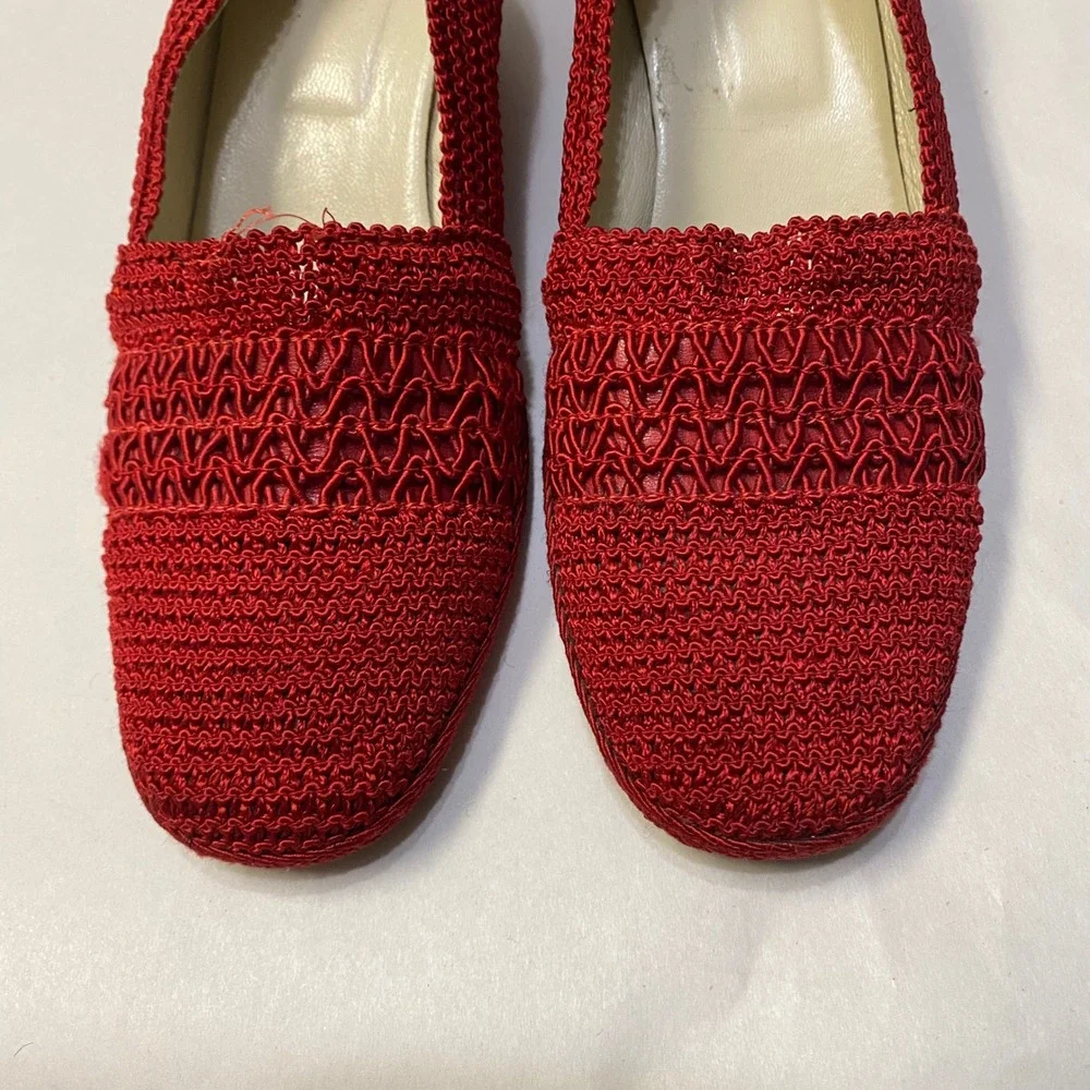 Sesto Meucci Women's Woven Wedge Heels Size 9 Slip On Shoes Classic Feminine